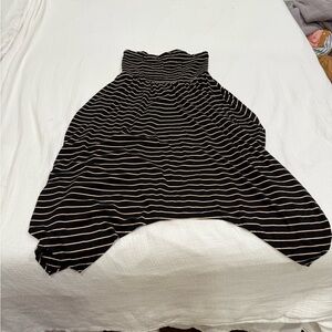 Torrid Black and Cream Striped 1x strapless mini dress